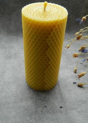 Еко-свічка з вощини, натурального бджолиного воску 13*6 см3 фото