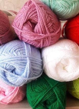 Пряжа нитки для вязания для детей baby yarnart 100% акрил. 50 грамм, розовая 101192 фото