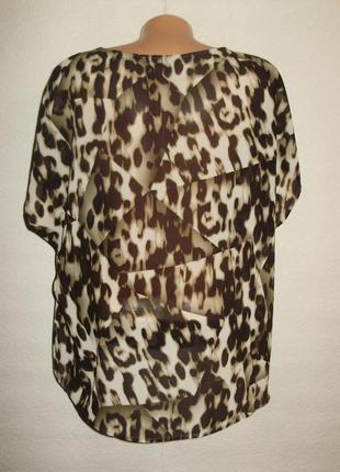 Фірмова шифонова блуза леопардовий принт з ефектом 3d розміру m4 фото