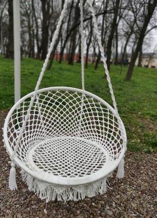 Садова гойдалка крісло макраме 6
