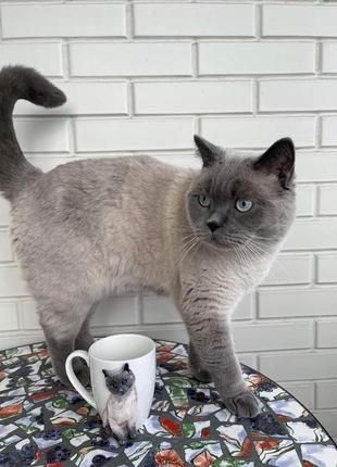 Портрет кішки по фотографії, портретна чашка , подарунок