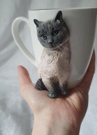 Портрет кішки по фотографії, портретна чашка , подарунок3 фото