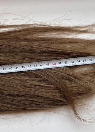 Волосы для наращивания густые 60 см 130 г длинное русьвое коричневое платье3 фото
