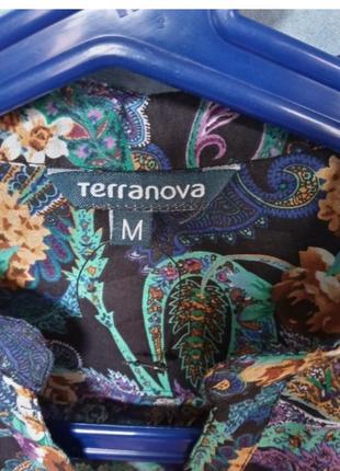 Нова сорочка квіткова terranova квіткова блуза бавовняна сорочка квіти принт2 фото