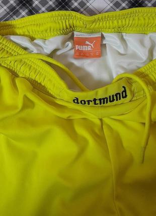 Шикарные футбольные шорты для подростка жёлтого цвета puma borussia dortmund5 фото