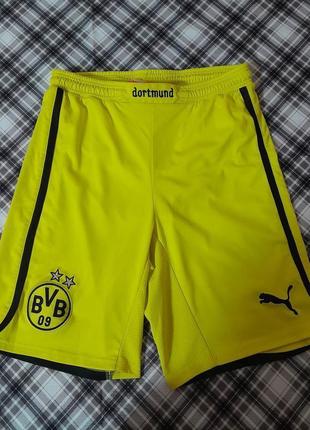 Шикарні футбольні шорти для підлітка жовтого кольору puma borussia dortmund2 фото