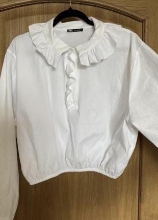 Белая необычная блуза 50-52 р zara2 фото