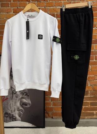 Костюм stone island: світшот-штани  2 пари шкарпеток у подарунок!3 фото