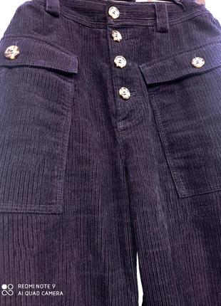 Широкі вельветові штани палаццо2 фото