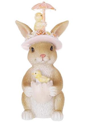 Декоративна статуетка кролик із парасолькою на капелюхі 7,5*7*...