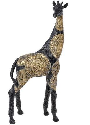 Декоративна фігура жираф 41см, колір - чорний з золотом