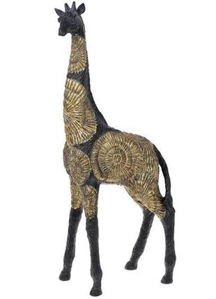 Декоративна фігура жираф 51см, колір - чорний з золотом
