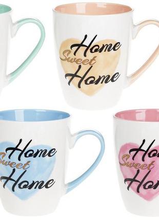 Кухоль порцеляновий home sweet home 360 мл, 4 види
