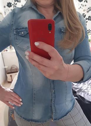 Джинсова сорочка куртка рубашечка блакитного кольору