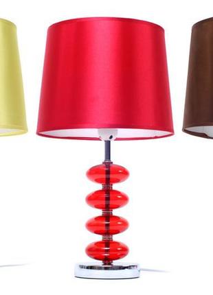 Лампа настільна на скляній основі з абажуром 27,5 см, 3 різновиди