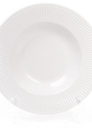 Тарілка порцелянова супова, 22 см, колір — білий