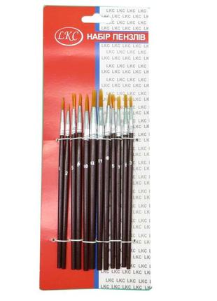 Набір пензликів для малювання - нейлон 12штук no 1-12