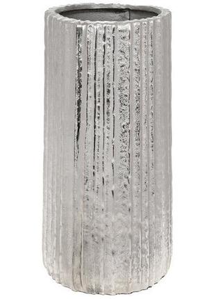 Декоративна алюмінієва ваза 40см, колір - срібний1 фото