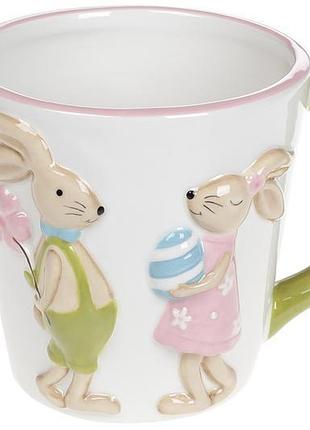 Кухоль керамічний милі зайчики, 450мл
