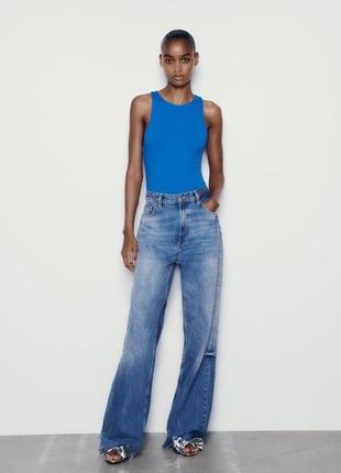 Боди с воротником хальтер zara/ эластичное боди zara 5039/371