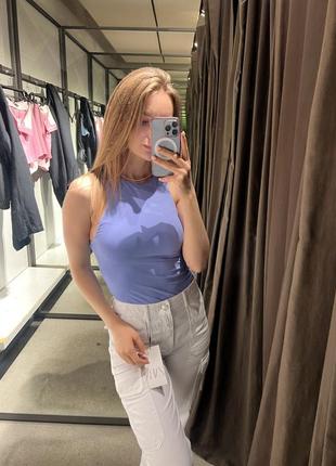 Боди с воротником хальтер zara/ эластичное боди zara 5039/371