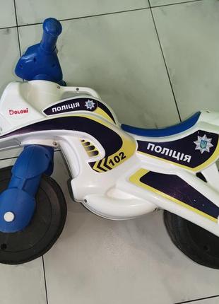 Детский мотоцикл толокар велобег полиция со звуком doloni
