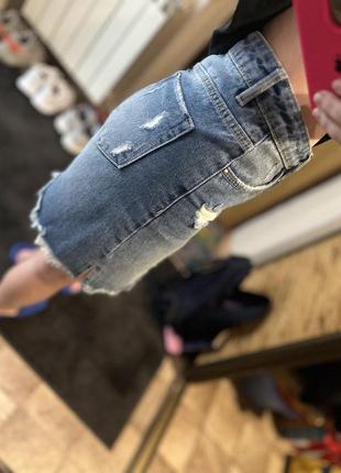 Базовая джинсовая юбка pimkie новая + шорты6 фото