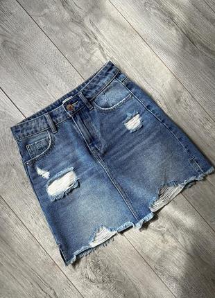 Базовая джинсовая юбка pimkie новая + шорты7 фото
