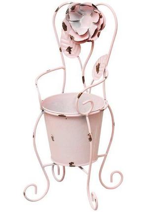 Кашпо-ваза у формі стільця на ніжках, колір рожевий