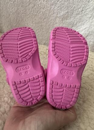 Сабо кроксы шлепанцы crocs c7 24p розовые анатомические6 фото