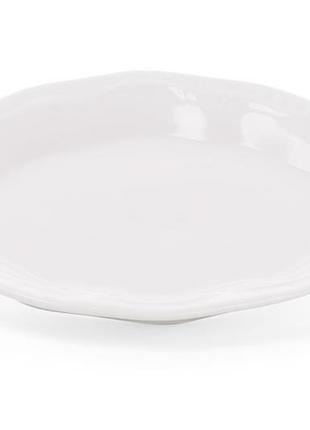 Блюдо порцелянове сервірувальне овальне 18 см, колір - білий2 фото