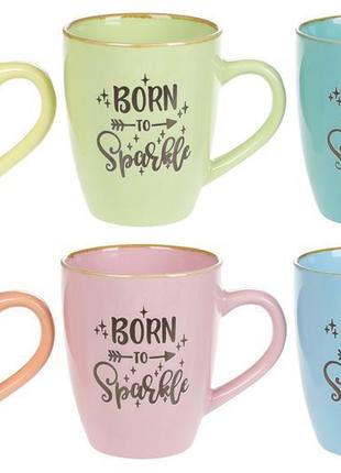 Кухоль керамічний born to sparkle 360 мл, 6 видів