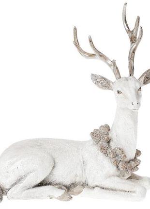 Декоративна статуетка олень, 21.5см, колір - білий