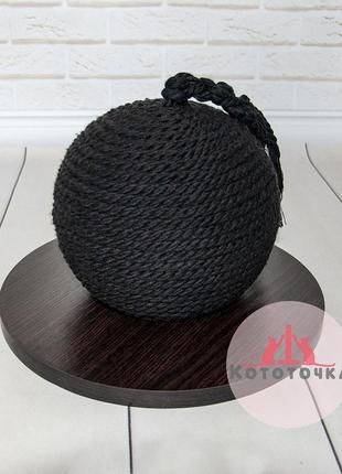 Когтеточка шар с черным канатом1 фото