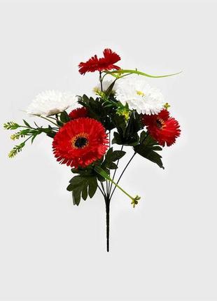 Штучні квіти букет гербери двоколірної, 7 голів, 420 мм