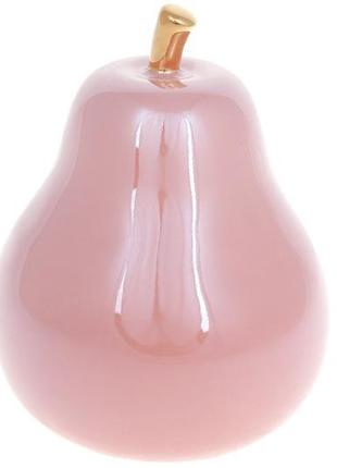 Декоративна порцелянова груша 14.7см, колір - рожевий перламут...