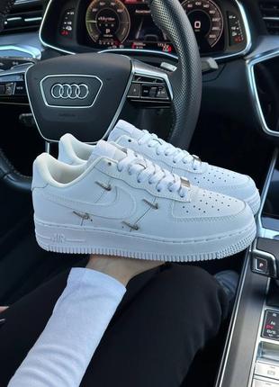 Жіночі кросівки в стилі nike air force 1 найк форси / демісезонні / весняні, літні, осінні / взуття / шкіра / білі, чорні