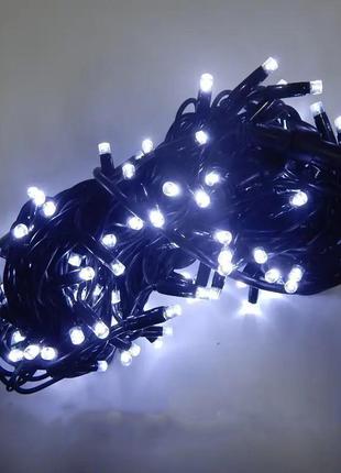 Гірлянда вулична нитка 200 led, холодний білий немиготливий, 2...