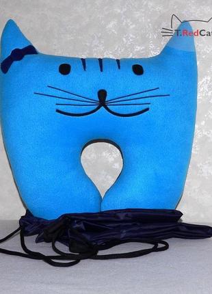 Дорожня подушка-кіт + сумочка в подарунок8 фото