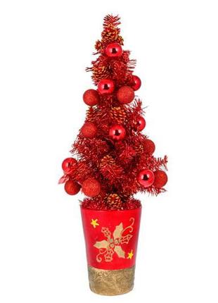 Ялинка декоративна у горщику 65см, колір - червоний