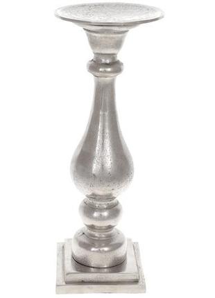 Свічник алюмінієвий 37см, колір - срібний1 фото