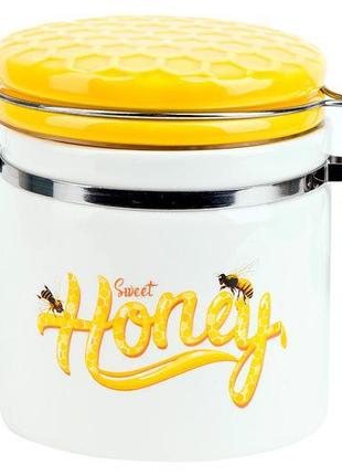 Банка керамічна з кришкою honey 480 мл