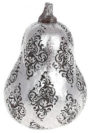 Декоративна фігурка груша, 14.5см, колір - срібний, 2шт