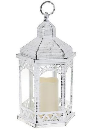 Декоративний ліхтар зі свічкою з led підсвічуванням на батарей...