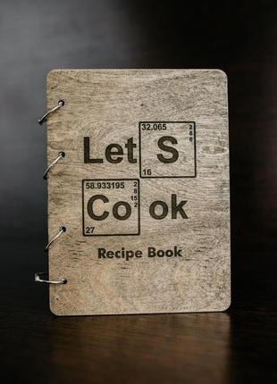 Блокнот в деревянной обложке "let's cook"2 фото