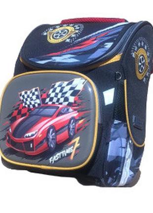 Рюкзак шкільний ортопедичний каркасний "машина" 34*25*16см