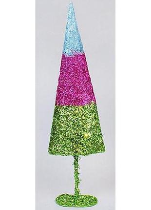 Декоративна металева ялинка 80см, кольорове конфетті