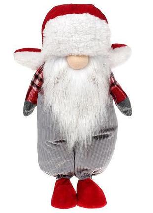 М'яка іграшка гном, 32см, колір - червоний із сірим