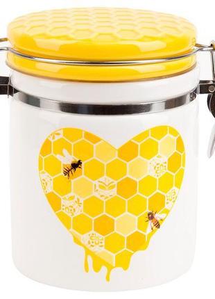 Банка керамічна з кришкою honey 650 мл