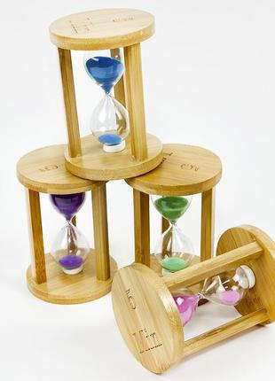Годинник пісочний на 10 хвилин дерев'яні, кольоровий пісок 14,...